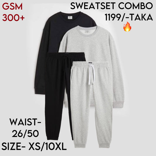 SWEATSET 2PCS COMBO 1PCS SWEATPANT 1PCS SWEATSHIRT